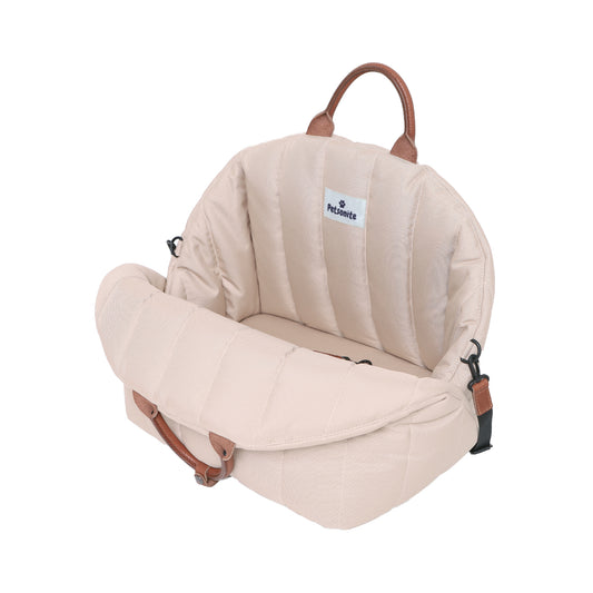 Car seat for dogs, beige color