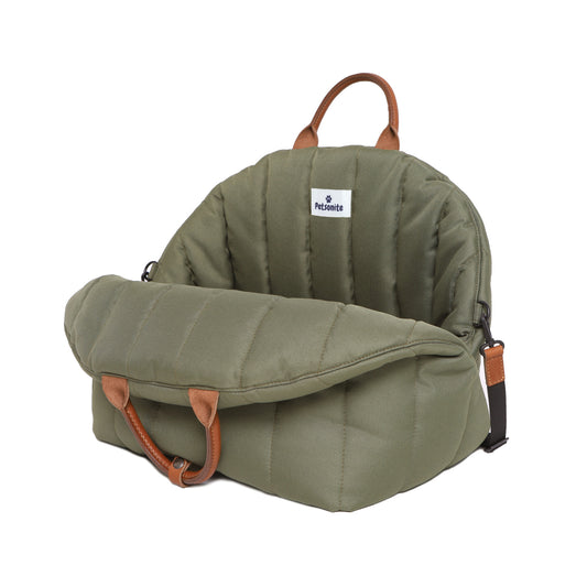 Car seat for dogs, khaki color